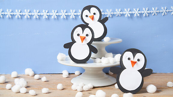 Wackel-Pinguin basteln