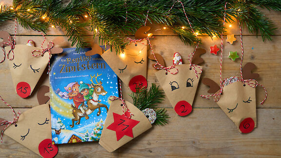 Rentier-Adventskalender basteln